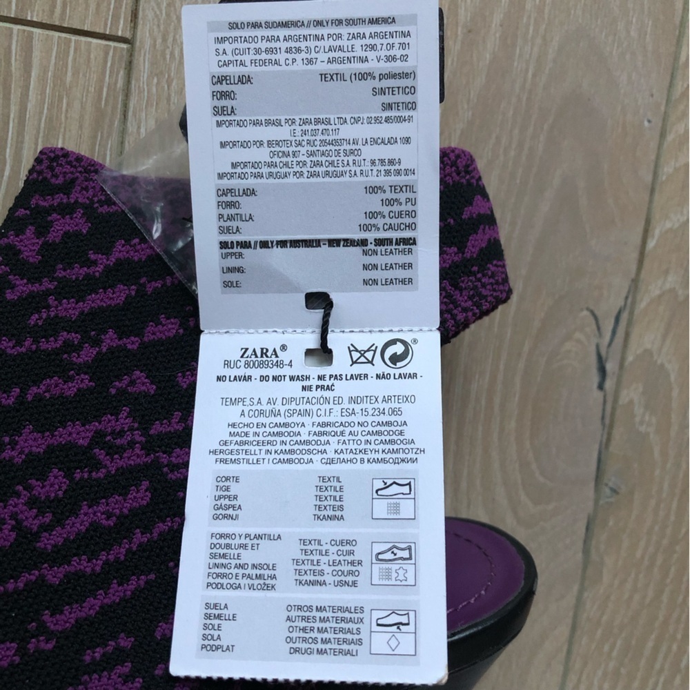 NWT Zara Women's Caged Open-Toe Heels in Black & Purple Size 8US 39EU - Picture 11 of 13
